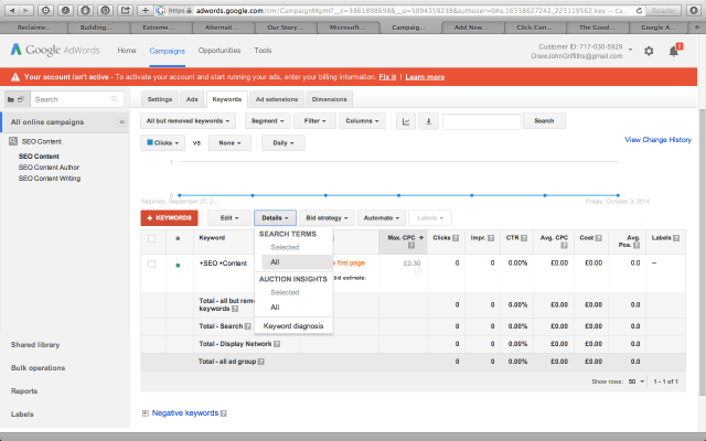 Pay per click strategy