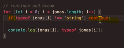 continue loop statement